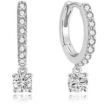 Øreringer i 925 sølv med zirkonia