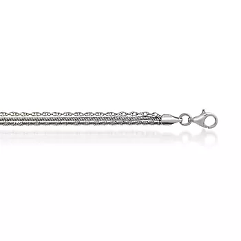 Pan Jewelry, Gradert 3 radet kjede i 925 sølv, 63 cm