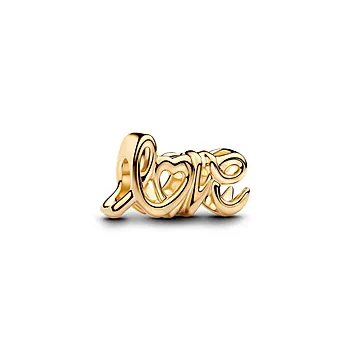 Pandora Moments, Charms i 925 forgylt sølv med LOVE