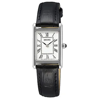 Seiko, Basic dameklokke med sort skinnrem