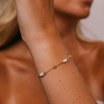 Bilde nummer 2 av Fairy armbånd i 925 forgylt sølv med grønn zirkonia