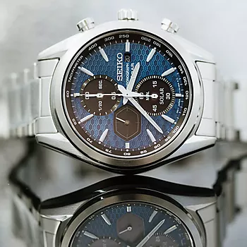 Bilde nummer 4 av Seiko, Solar herreklokke med stållenke og kronograf