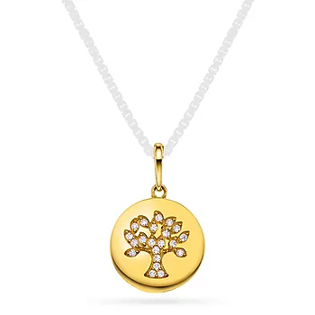 Pan Jewelry, Anheng i 585 gult gull med zirkonia og livets tre