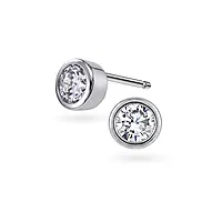 Øredobber i 925 sølv med zirkonia, 4 mm