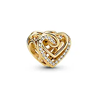 Charms i forgylt med hjerte