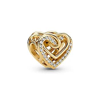 Charms i forgylt med hjerte