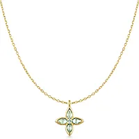 Smykke i 925 forgylt sølv med grønn kløver