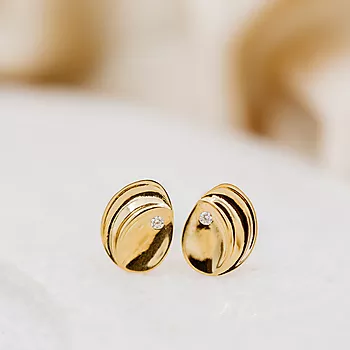 Bilde nummer 4 av Pan Jewelry, Øredobber i 925 forgylt sølv med zirkonia