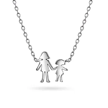 Familiesmykke i 925 sølv med mor og datter