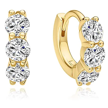 Øreringer i 925 forgylt sølv med zirkonia