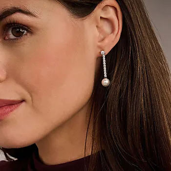 Bilde nummer 2 av Øredobber i 925 sølv med perle