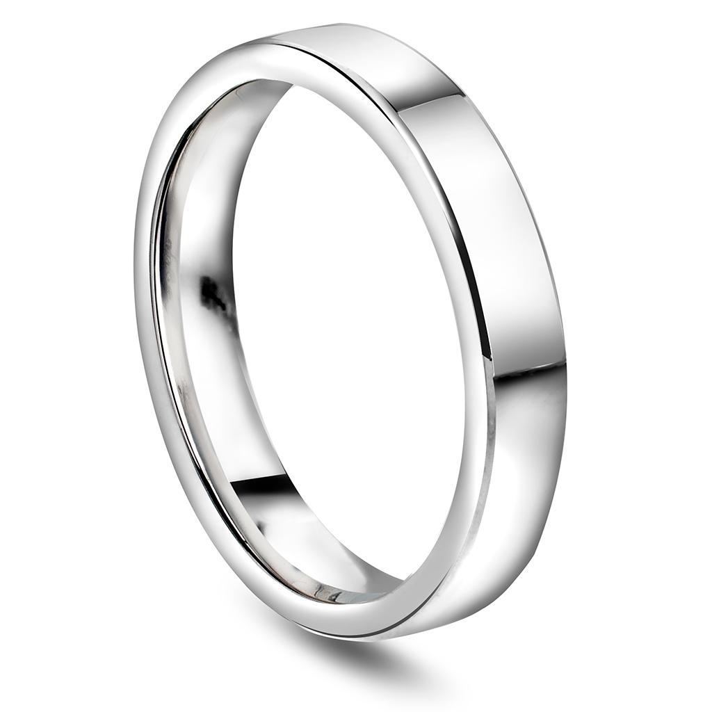 Giftering i 585 hvitt gull | 4 mm bredde