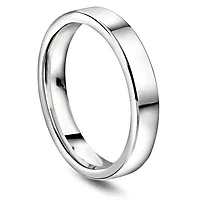 Giftering i 585 hvitt gull | 4 mm bredde