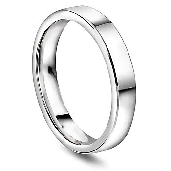 Giftering i 585 hvitt gull | 4 mm bredde