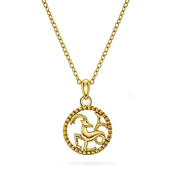 Smykke til barn i 925 forgylt sølv med steinbukken