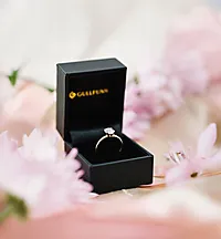 Bilde nummer 3 av Julie diamantring i 375 gult gull 0,12 ct med moissanite