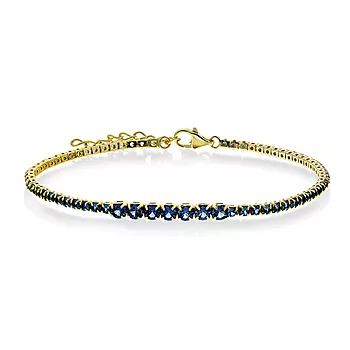 Pan Jewelry, Armbånd i forgylt 925 sølv med mørkblå zirkonia