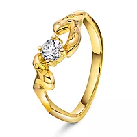 Sparkle ring i 925 forgylt sølv med zirkonia