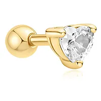 Ørepiercing i 925 forgylt sølv med hjerte