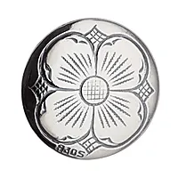 Knapp i 830 oksidert sølv, 21 mm