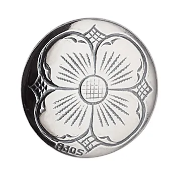 Knapp i 830 oksidert sølv, 21 mm