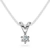 Olivia anheng i 585 hvitt gull med diamant 0,15 ct