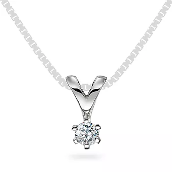 Olivia anheng i 585 hvitt gull med diamant 0,15 ct