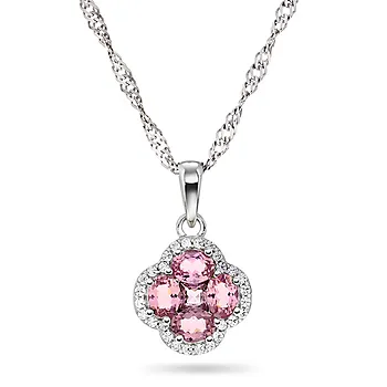 Pan Jewelry, Ivy smykke i 925 sølv med rosa zirkonia