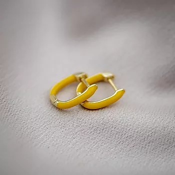 Bilde nummer 2 av Pan Jewelry, Emanuella gule øreringer i 925 forgylt sølv