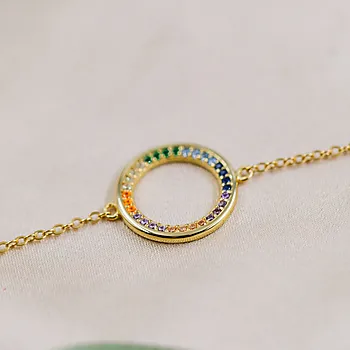 Bilde nummer 2 av Pan Jewelry, Armbånd i forgylt 925 sølv med farget zirkonia