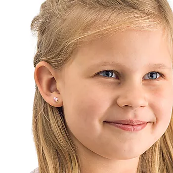 Bilde nummer 2 av Blomdahl, Øredobber i medisinsk plast med lysrosa Swarovski krystaller