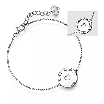 Pan Jewelry, Armbånd i sølv med teskten SUPER MAMMA UNIK