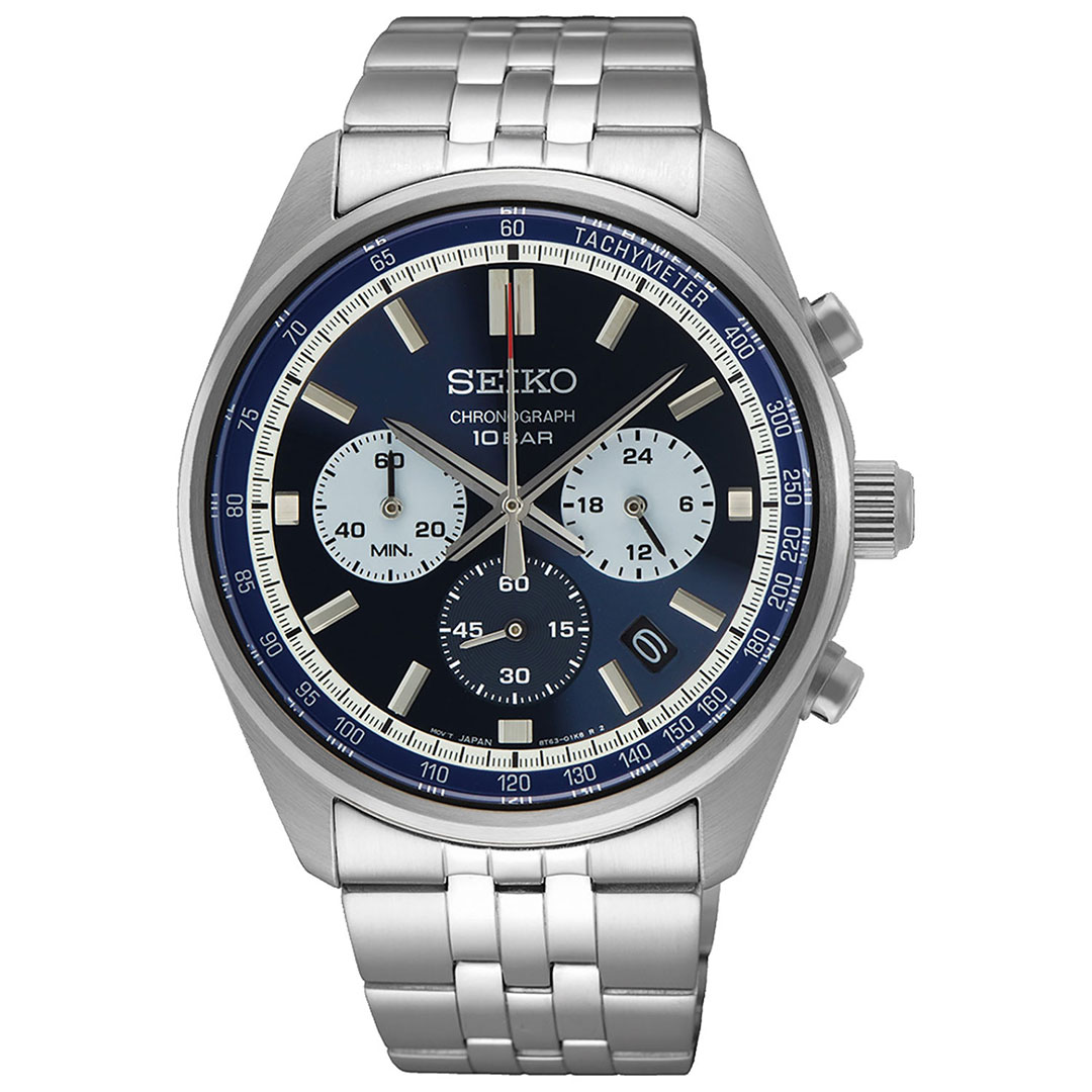 Seiko, Basic Herreklokke med stållenke og kronograf