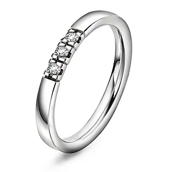 Pan Jewelry, Lady alliansering i 585 hvitt gull med diamant 0,09 ct TWSI