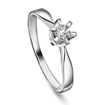 Pan Jewelry, Isabella enstensring i 585 hvitt gull 0,20 ct