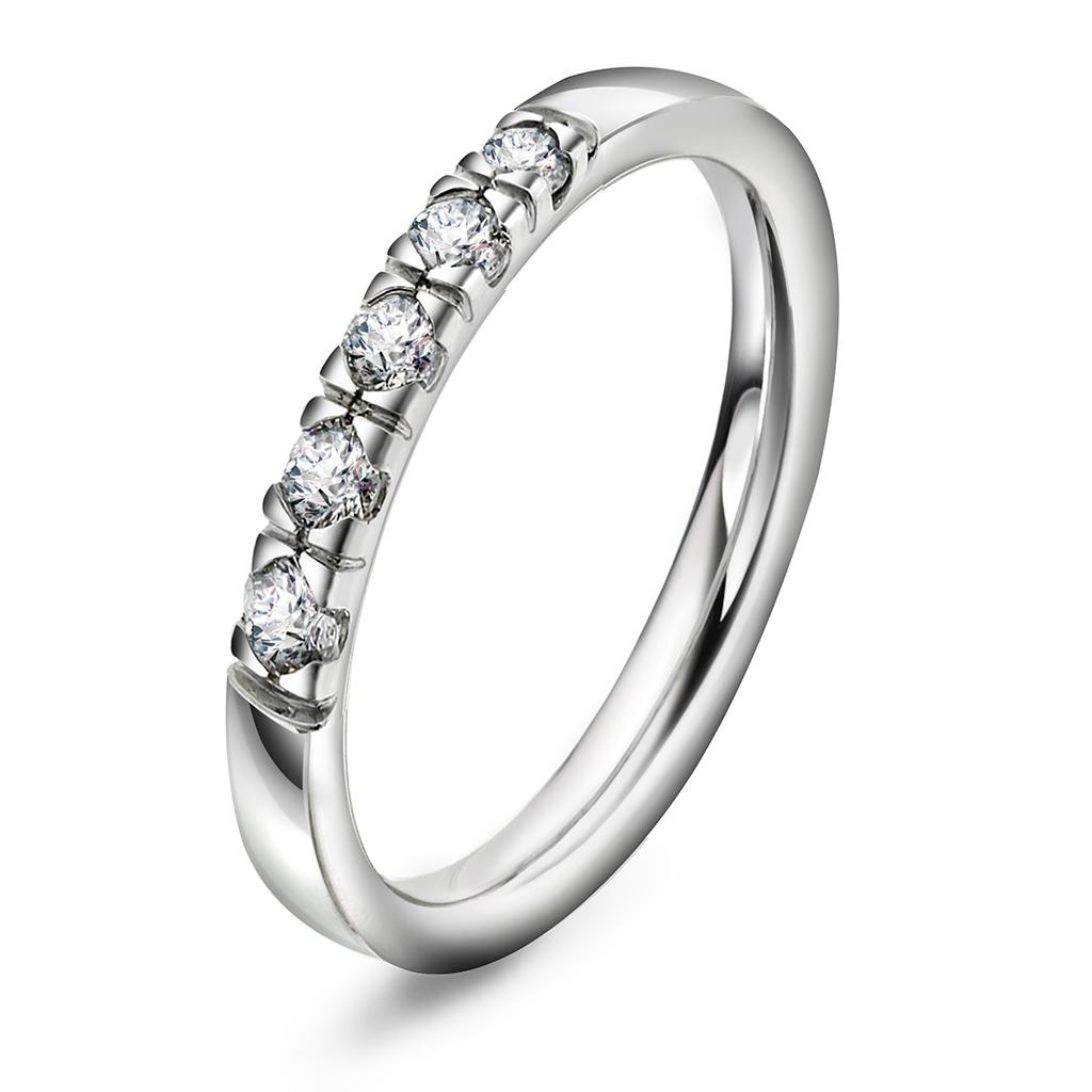 Pan Jewelry, Lady alliansering i 585 hvitt gull med diamant 0,15 ct TWSI