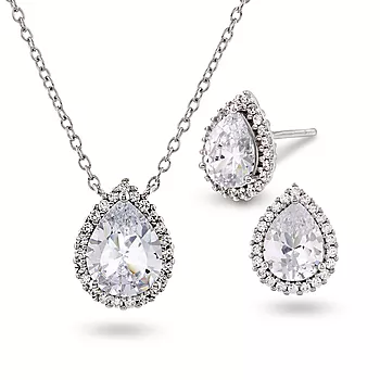 Pan Jewelry, Smykkesett i sølv med zirkonia
