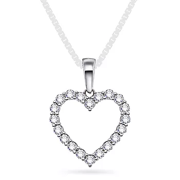 Gems by Gulldia, Hjerteanheng i 585 hvitt gull med LAB diamanter 0,50 ct TWSI