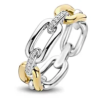 Ti Sento, Ring i forgylt 925 sølv med zirkonia