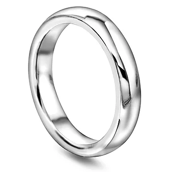 Giftering i 585 hvitt gull | 4 mm bredde