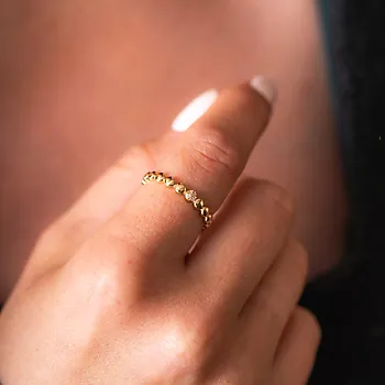 Bilde nummer 2 av Pan Jewelry, Ring i 585 gult gull med zirkonia