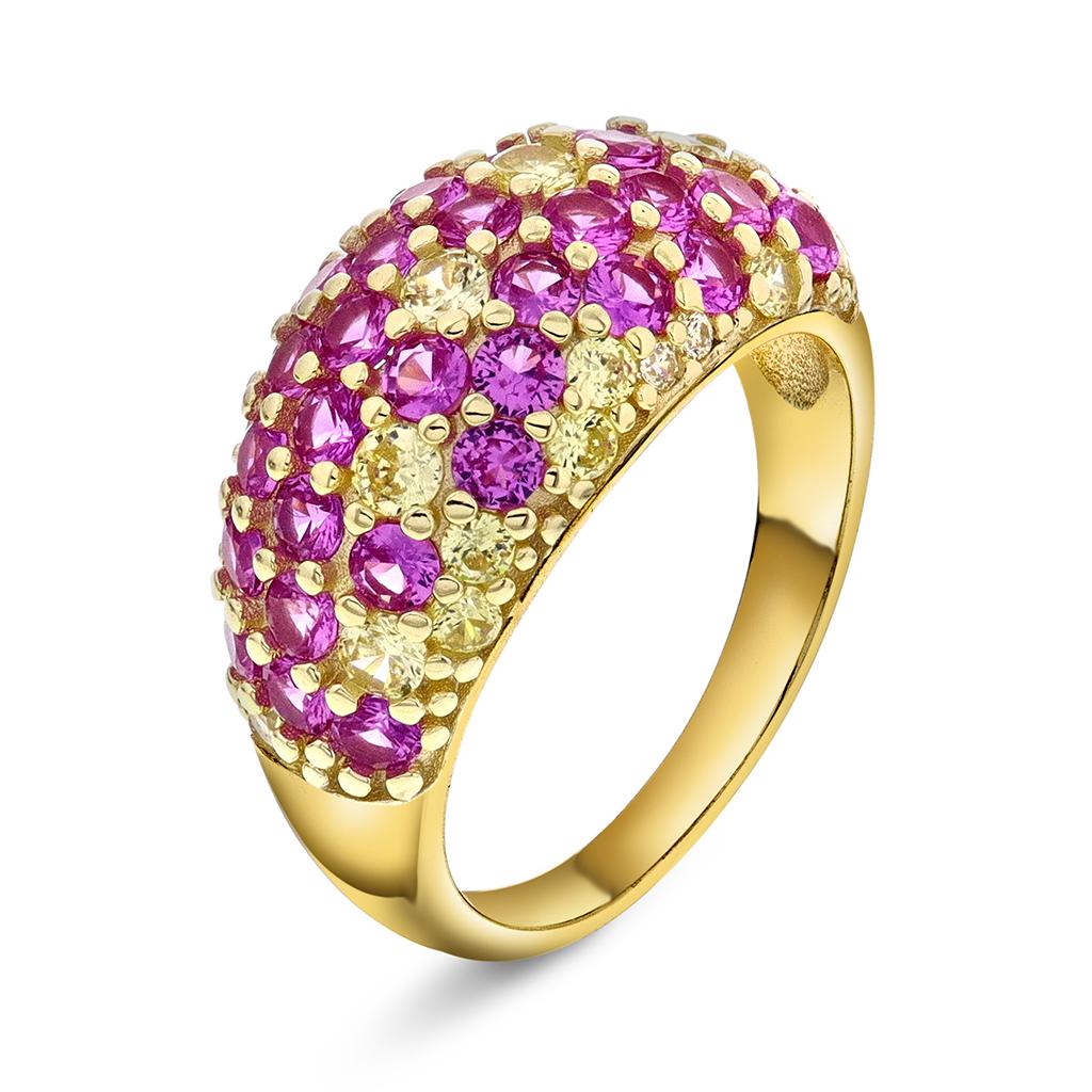 Shine ring i 925 forgylt sølv, størrelse Shine ring i sølv med zirkonia, Str. 54