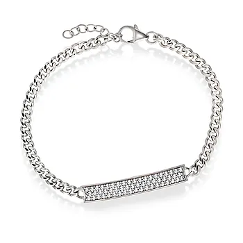 Pan Jewelry, Armbånd i 925 rhodinert sølv med zirkonia