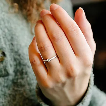 Bilde nummer 4 av Olivia diamantring i 585 hvitt gull 0,20 ct