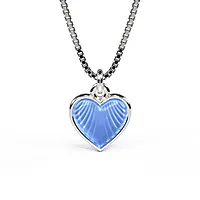 Smykke til barn i 925 sølv med blått hjerte