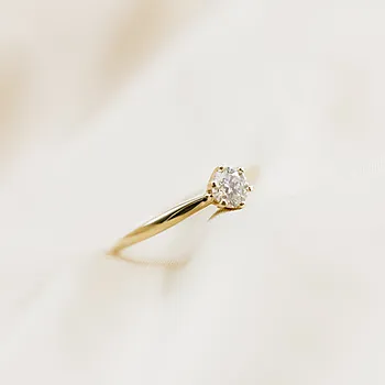 Bilde nummer 3 av Oliviadiamantring i 585 gult gull 0,50 ct