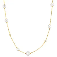 Smykke i 925 forgylt sølv med skjellperler