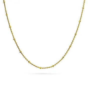 Pan Jewelry, Kjede i 925 forgylt 925 sølv med kuler 1,1 mm, 45-50 cm