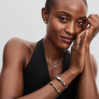 Bilde nummer 3 av Armbånd i 925 forgylt sølv med hjertelås