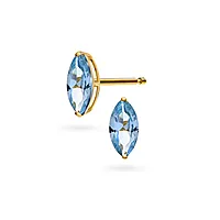 Pan Jewelry, Øredobber i 585 gult gull med lys blå zirkonia